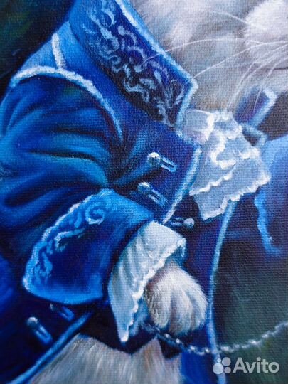 Белый кролик. Картина маслом