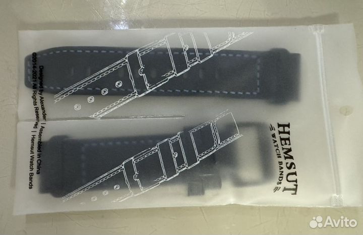 Кожанный ремень Hemsut для часов Garmin 22 mm