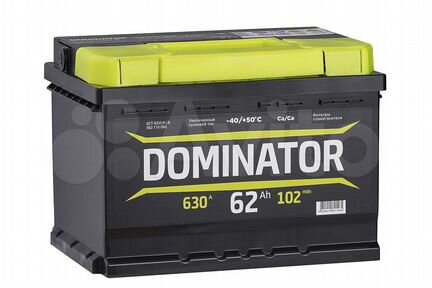 Аккумулятор Dominator 62Ач 590А Оп Lb2 Россия