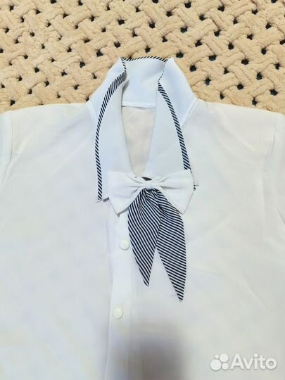 Блузка белая школьная для девочки р. 128