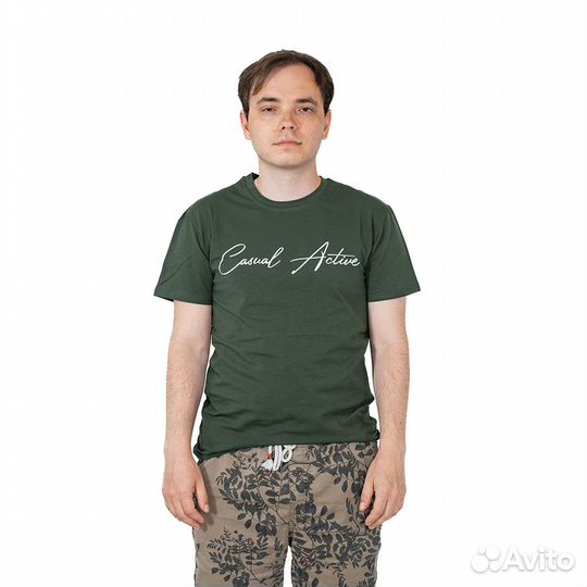 62731 Футболка Casual Active зеленый (KG, 52, (52)