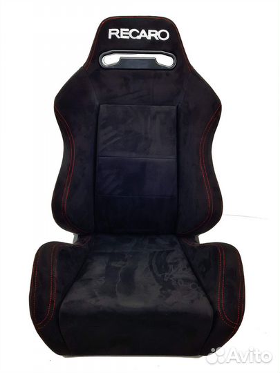 Сиденье спортивное - Recaro (Полу-ковш с регулировкой) - алькантара/черный