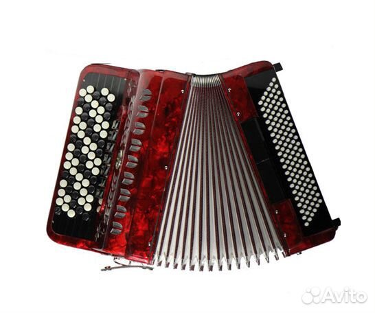 JH5096-R Аккордеон кнопочный 70/96/7/2, красный, с