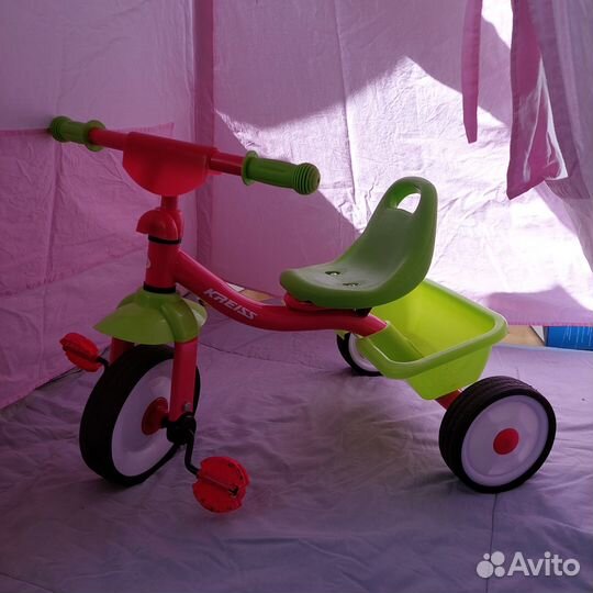 Трехколесный велосипед kreiss зелёно-розовый