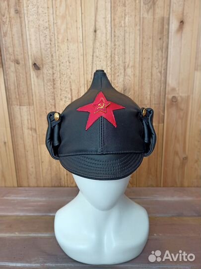 Кепка буденовка кожаная Арт.Бк45
