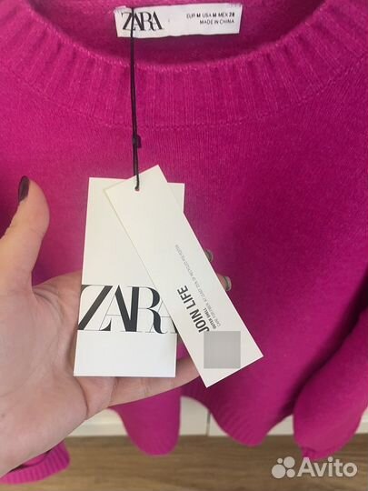 Джемпер zara фуксия оверсайз