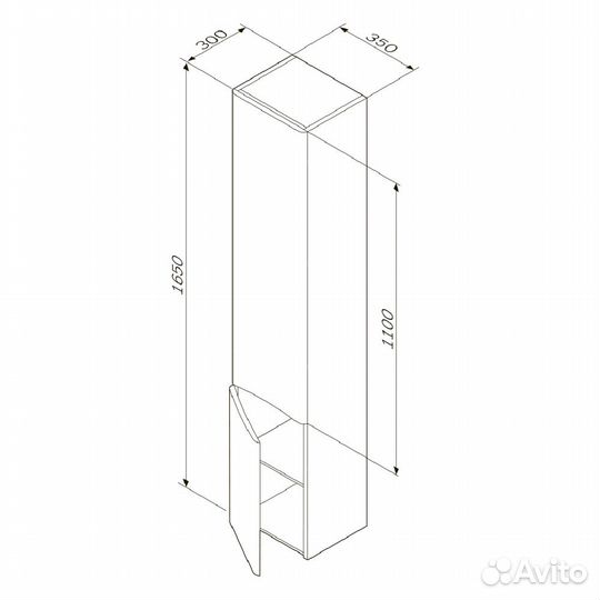 Шкаф-пенал для ванной 35 AM.PM Like M80CHR0356WG н