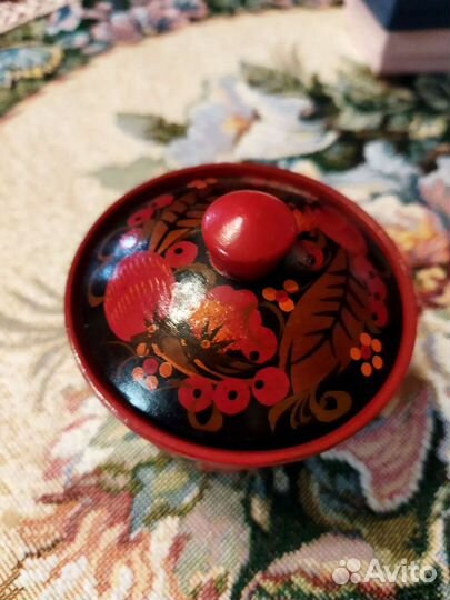 Солонка деревянная роспись хохлома