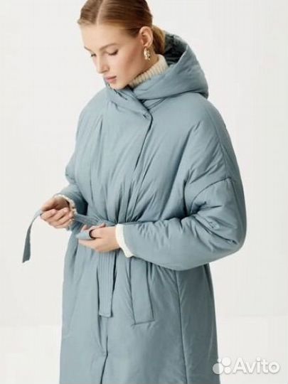 Утепленное пальто-халат новое размер M