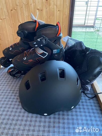 Ролики Oxelo 32 35 новые со шлемом и защитой