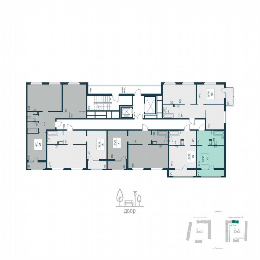 Квартира-студия, 27,2 м², 2/11 эт.