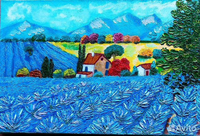 Лаванда с видом на горы.Роза в поле цветов