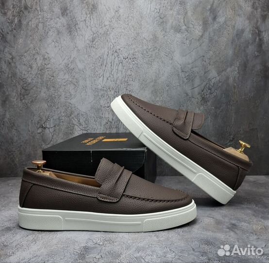 Мужские кожаные кеды