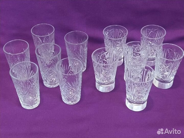 Два набора хрустальных стопок, СССР