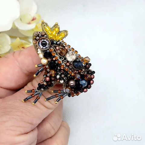 Брошь царевна лягушка ручной работы