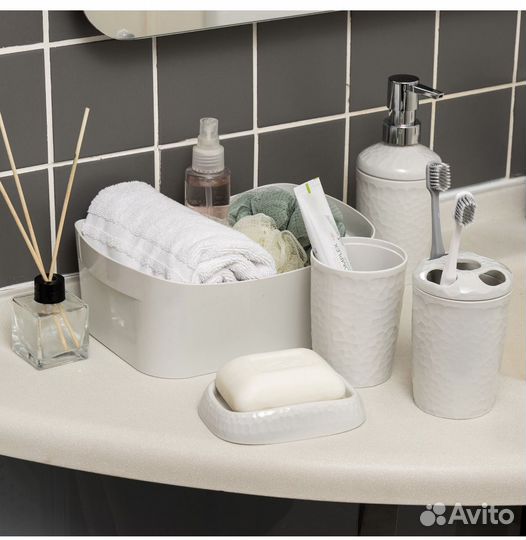 Набор для ванной комнаты 5предметов/диспенсер