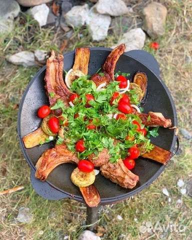 Садж чугунный, 38см, 45см,50см/сковорода чугунная