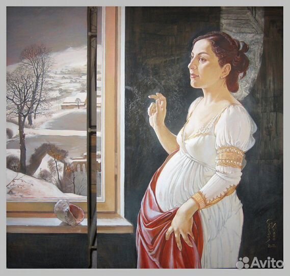 Портрет по фото.Роспись стен.Золочение лепнины