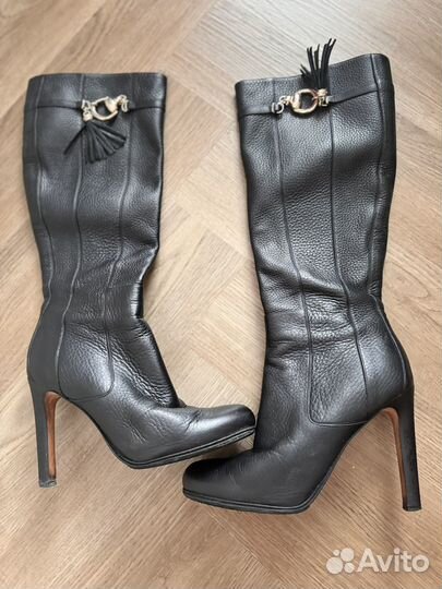 Кожаные сапоги Gucci 40 размера оригинал