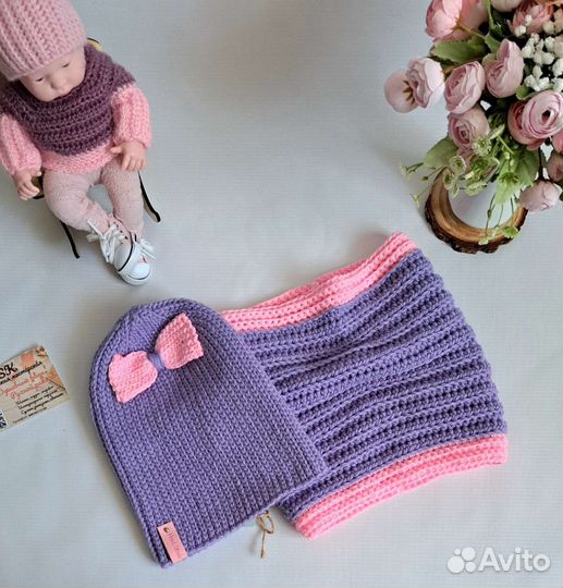 Шапка и снуд для девочки