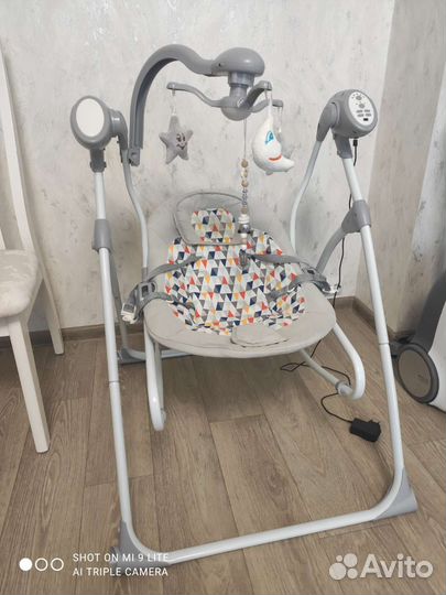 Электрокачели детские Luxmom+шезлонг 2в1