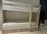 Кровать двухъярусная Альфа с ящиками