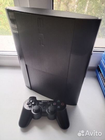 PS3 super slim 500 Гб прошитая +30игр+2 геймпада