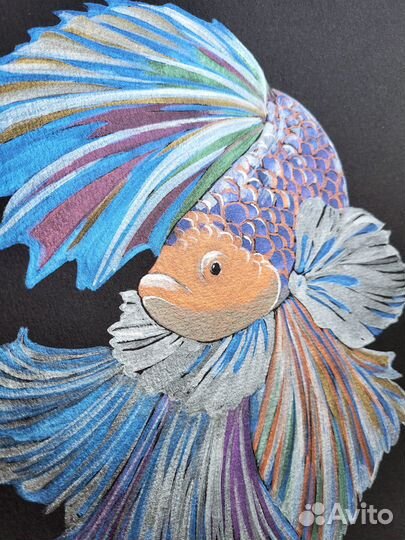 Картина Яркая Рыбка Акварель 20 х 30 см