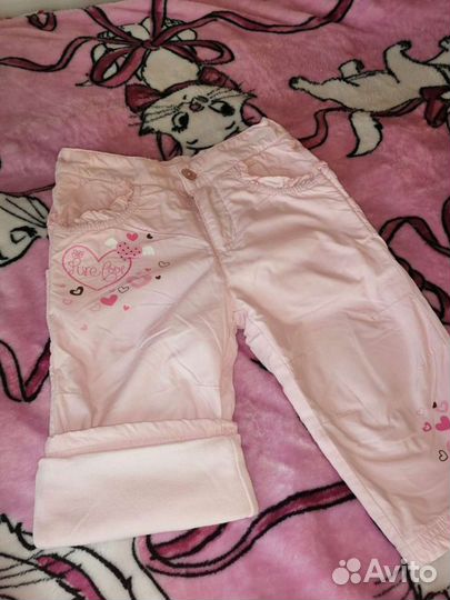 Брюки утеплённыедля девочки, размер 80