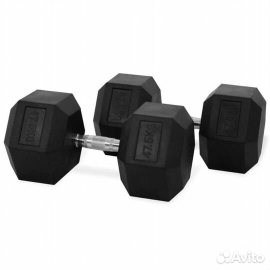 Гантель неразборная гексагональная 47,5 кг Victor