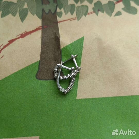 Серьги серебро с фианитами