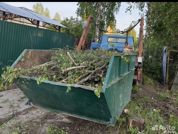 Вывоз мусора контейнером самосвалом