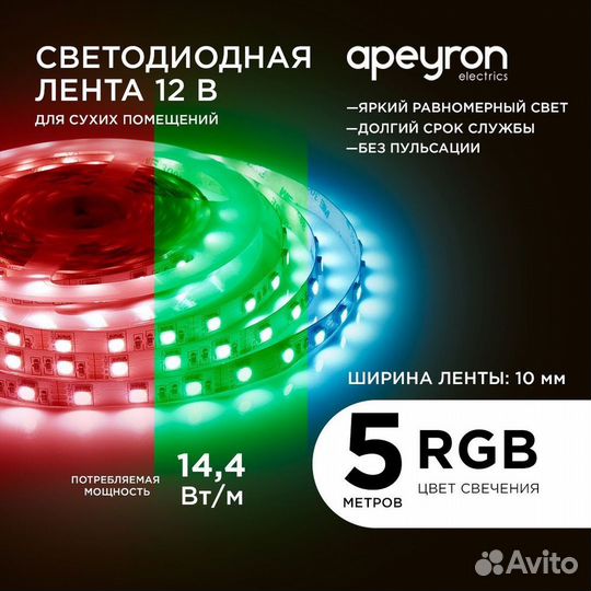 Светодиодная лента RGB 12В