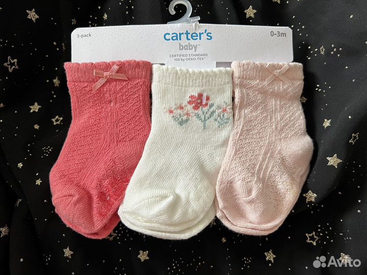 Носки carters 0-3 мес 3шт