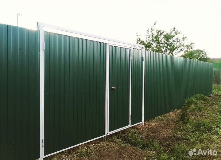 Бюджетный забор 20 м с воротами - под ключ