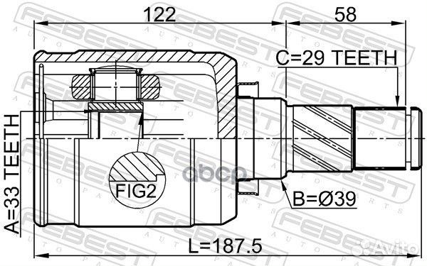 ШРУС внутренний перед лев 0211MR20mtlh Febest