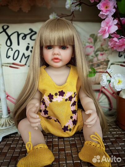 Кукла реборн силикон-виниловая 55 см можно купать