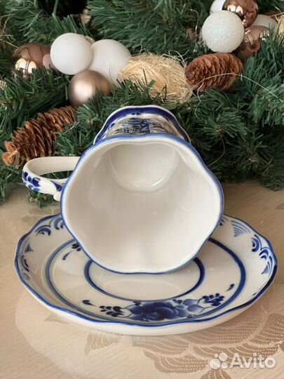 Чайная пара Гжель авторская