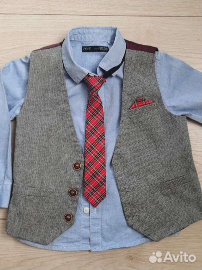 Рубашка и жилетка для мальчика 98