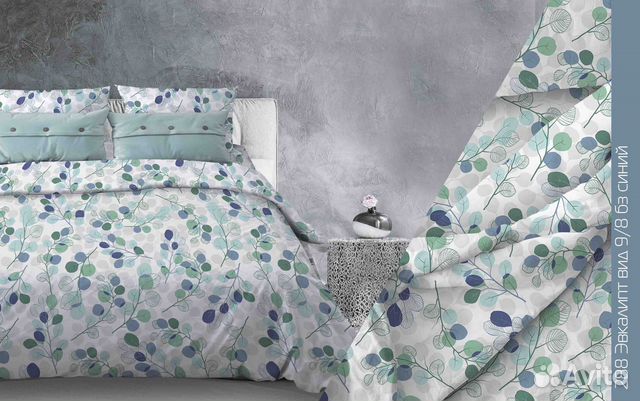 Постельное белье из бязи 120г Эвкалипт синий