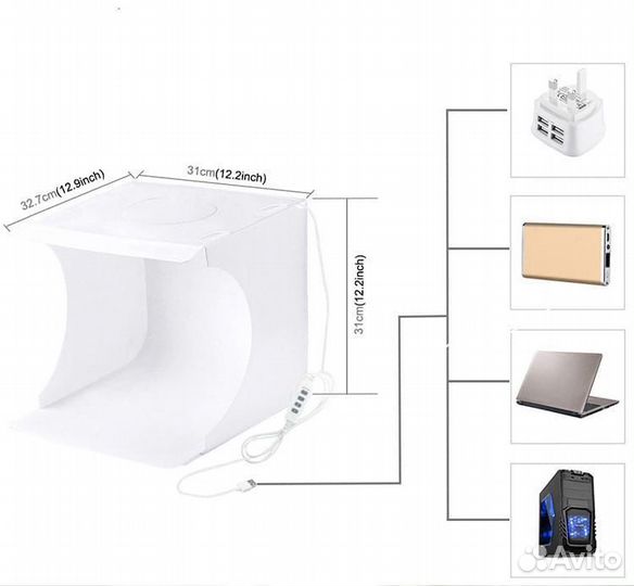 Фотокуб лайткуб для предметной съемки фотобокс