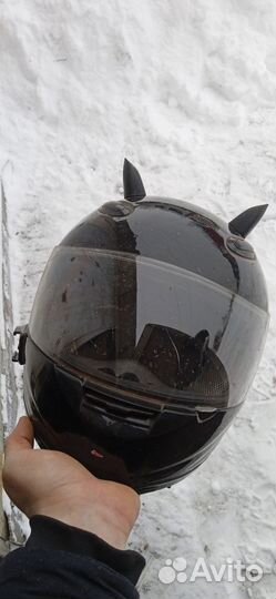 Мотошлем с рожками