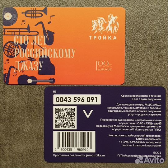 Карта метро Тройка 100 лет Российскому джазу