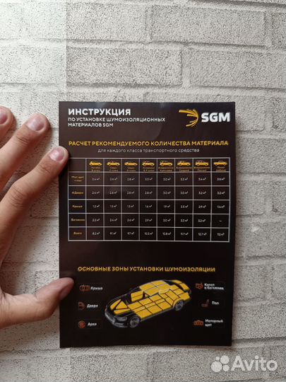 Шумоизоляция для автомобиля SGM Slim 6мм