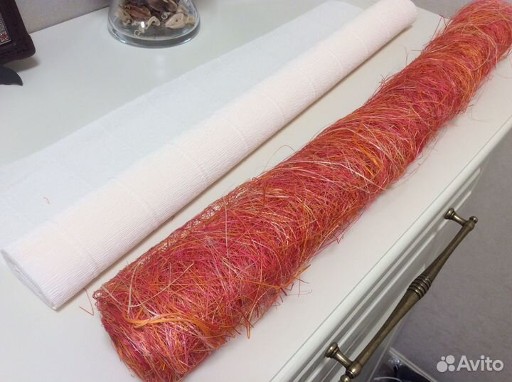 Упаковка для цветов 2 рулона (креп бумага+сетка)