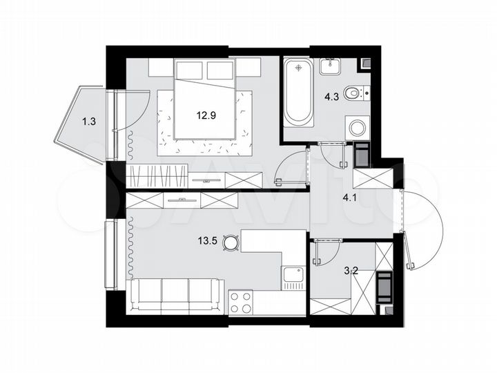1-к. квартира, 38,4 м², 15/28 эт.
