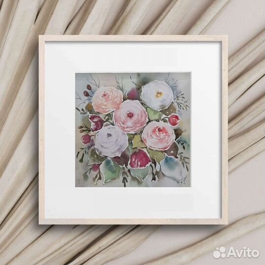 Картины акварелью, 21х21, авторские работы