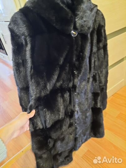 Шуба норковая с капюшоном