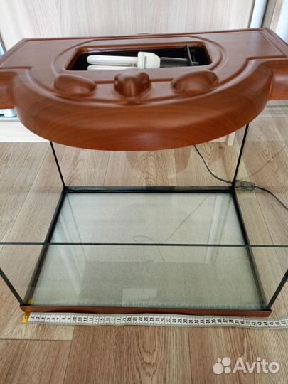 Аквариум (террариум) 50 л стеклянный с лампой