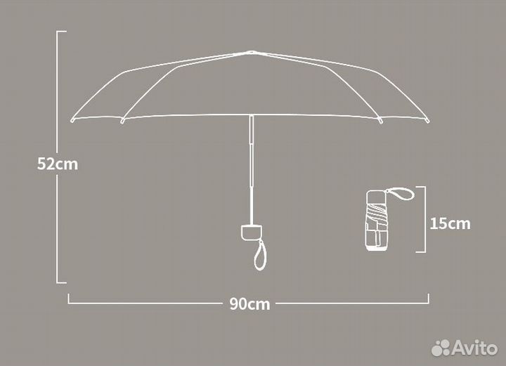 Оригинал мини зонт от бренда Drop of Rain 15 см